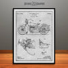 1925 Harley Davidson Motorcycle Patent Print Gray