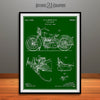 1925 Harley Davidson Motorcycle Patent Print Green