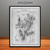 1914 Strand OHC Motorcycle Engine Patent Print Gray
