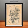 1914 Strand OHC Motorcycle Engine Patent Print Antique Paper