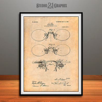 1906 Eyeglasses Patent Print Antique Paper