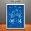 1907 Roller Skate Patent Print Blueprint