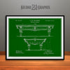 1873 Billiard Table Patent Print Green