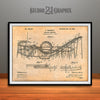 1898 Prescott Roller Coaster Patent Print Antique Paper