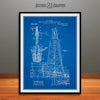 1907 Oil Drilling Rig Patent Print Blueprint