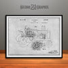 1942 John Deere Tractor Patent Print Gray