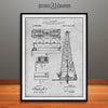 1916 Howard Hughes Oil Drilling Rig Attachment Patent Print Gray
