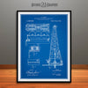 1916 Howard Hughes Oil Drilling Rig Attachment Patent Print Blueprint