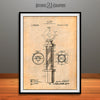 1915 Koken Barber's Pole Patent Print Antique Paper