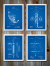 Barber Shop Patent Prints Set of 4 Patent Prints Blueprint