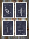Barber Shop Patent Prints Set of 4 Patent Prints Blackboard
