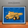 1944 Construction Dump Truck Colorized Patent Print Blueprint