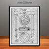 1889 Stopwatch Patent Print Gray
