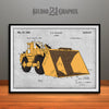 1955 Construction Front End Loader Colorized Patent Print Gray