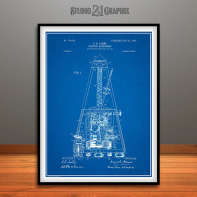 1902 Electric Metronome Patent Print Blueprint
