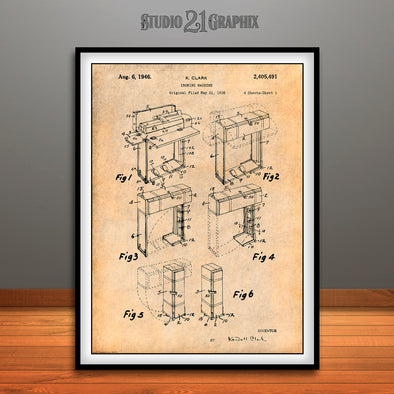 1938 Ironing Machine Patent Print Antique Paper