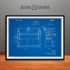 1921 Ironing Machine Patent Print Blueprint