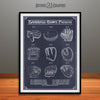 Vintage Baseball Gloves Patent Prints Blackboard