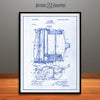 1898 J.A. Burr Lawn Mower Patent Print Blueprint