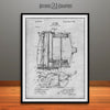 1898 J.A. Burr Lawn Mower Patent Print Gray