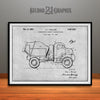 1952 Concrete Mixer Truck Patent Print Gray