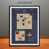 1954 Scrabble Game Colorized Patent Print Blackboard