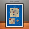 1954 Scrabble Game Colorized Patent Print Blueprint