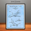 1966 Boeing 737 Jet Aircraft Patent Print Light Blue