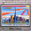 Dubai POP-ART, UAE Skyline Watercolor Art Print