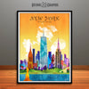 New York City in Living Color Skyline Watercolor Art Print