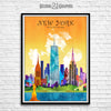 New York City in Living Color Skyline Watercolor Art Print