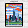 New York City POP-ART Skyline Watercolor Art Print