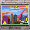 Phoenix POP-ART, Arizona Skyline Watercolor Art Print