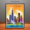 Chicago in Living Color Skyline Watercolor Art Print