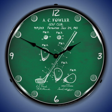 1910 Golf Club Patent LED Clock