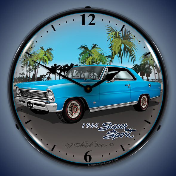 1966 Nova Blue LED Clock