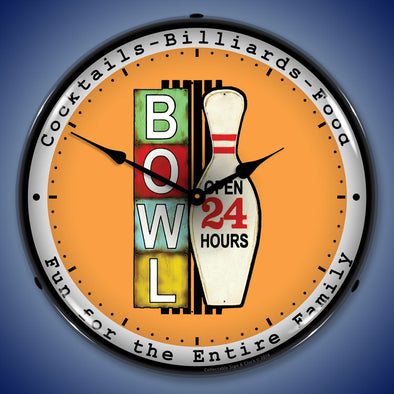 Bowling 24 Hours LED Clock