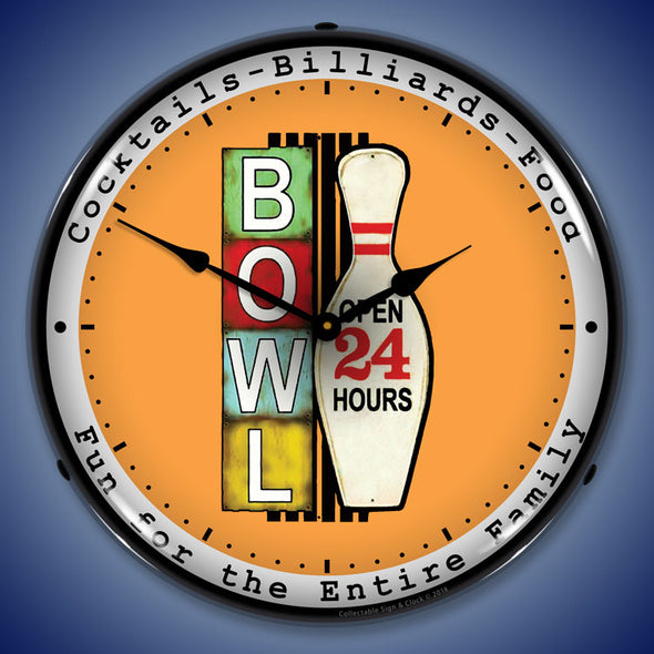 Bowling 24 Hours LED Clock