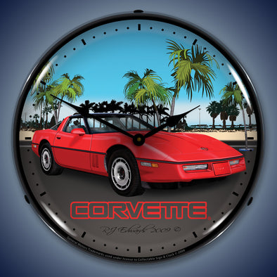 C4 Red Corvette LED Clock