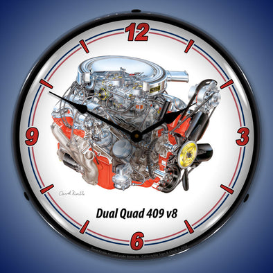 Dual Quad 409 V8 LED Clock