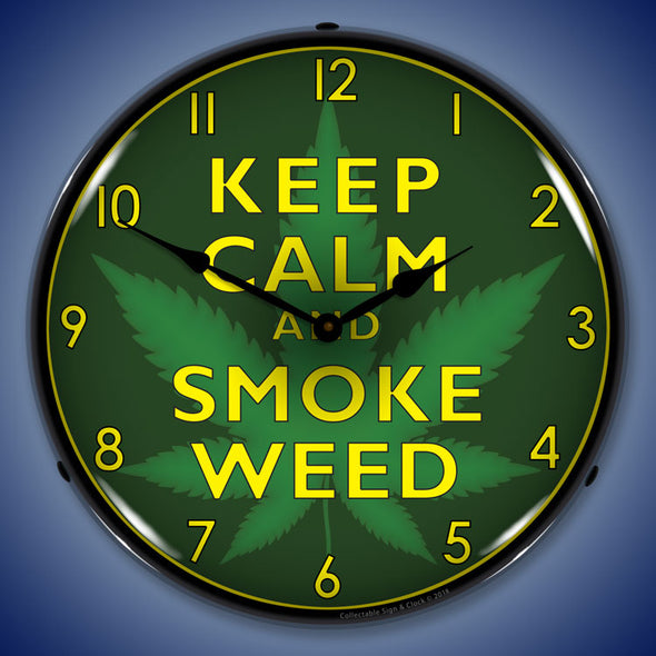 Marijuana Keep Calm LED Clock