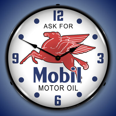Mobil Oil LED Clock