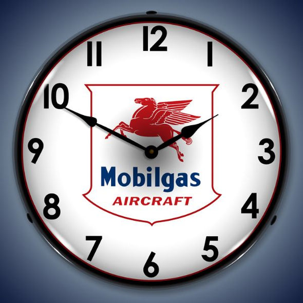 Mobilgas Aircraft Aviation LED Clock