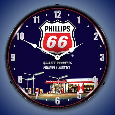 Phillips 66 Gas Station 1 LED Clock